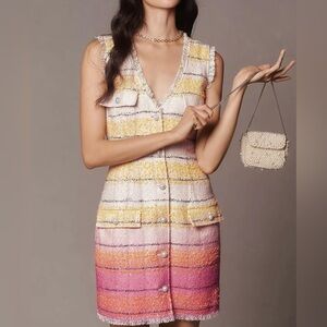 Maeve Sleeveless Tweed Mini Dress